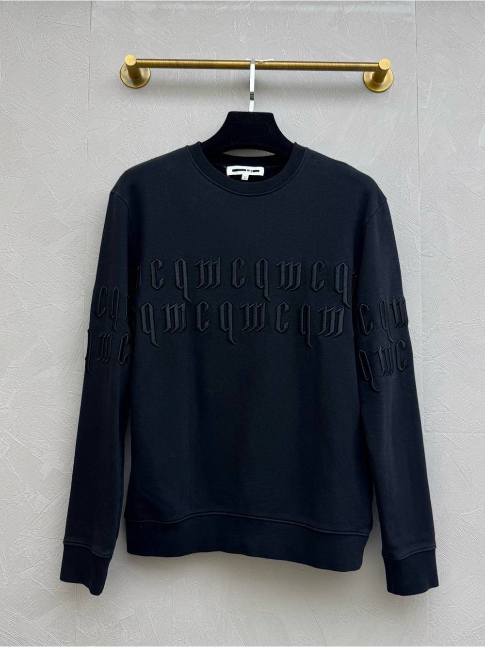 🚩steal Alexander McQueen Black Embroidered Crewneck Sweatshirt